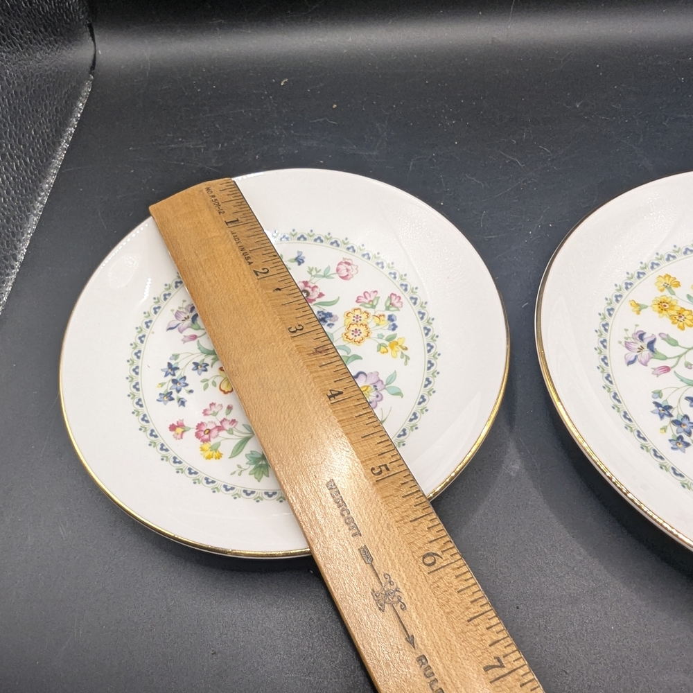 Vintage Set of 2 Royal Kent Bone China Small Trinket Dishes Staffordshire, Engla - Picture 6 of 6